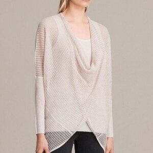 All Saints Cream Neutral Draped Itat Levita Shrug Knit Cardigan Size XS/Small